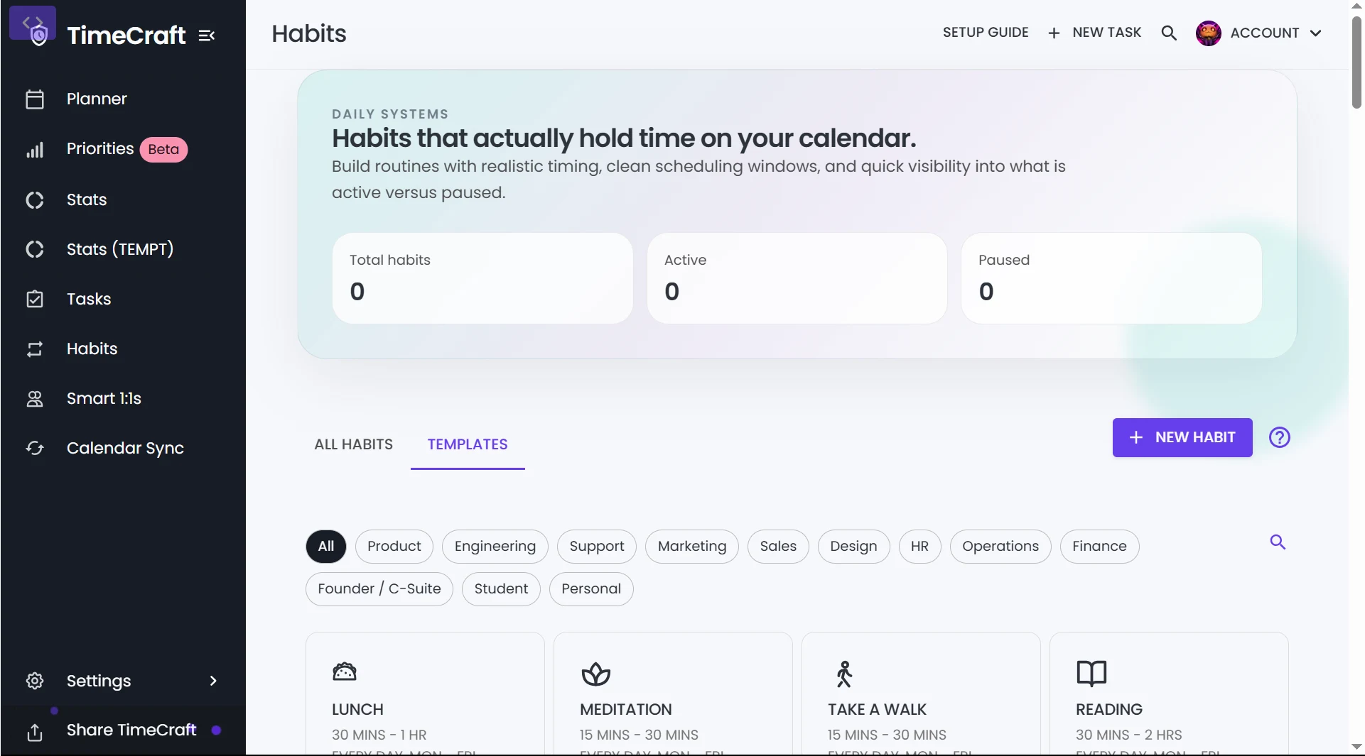 Timecraft habit detail screen