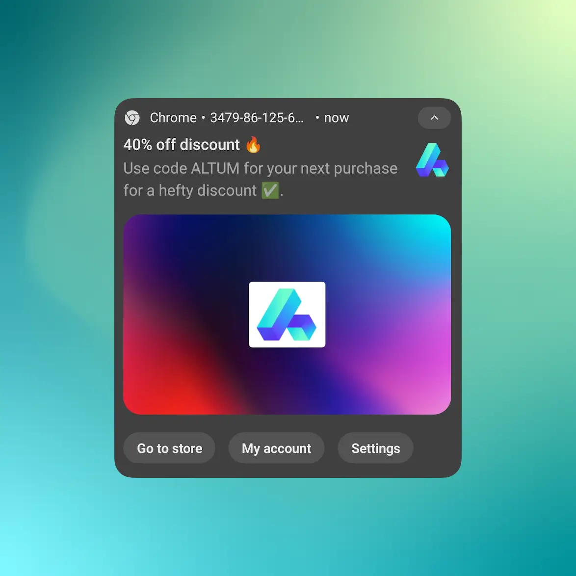 Platform preview of the web push notification composer and notification options